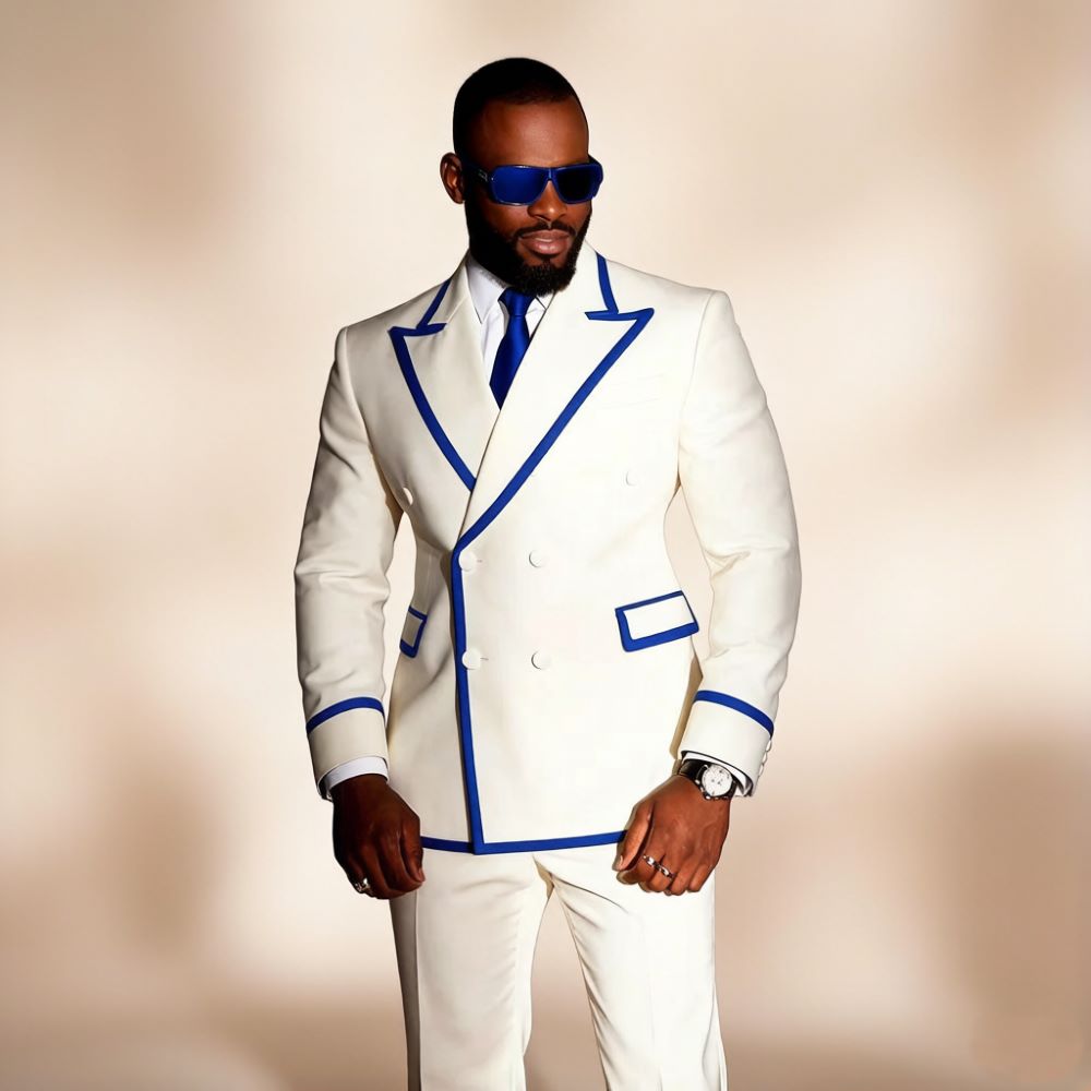 Mens Formal Look - Setelan Jas Pria Warna Putih dengan