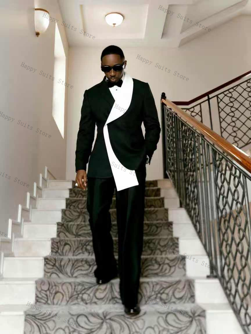 Setelan Jas Pria Hitam Putih 2 - Men Formal Wear With Coat ulasan dan harga