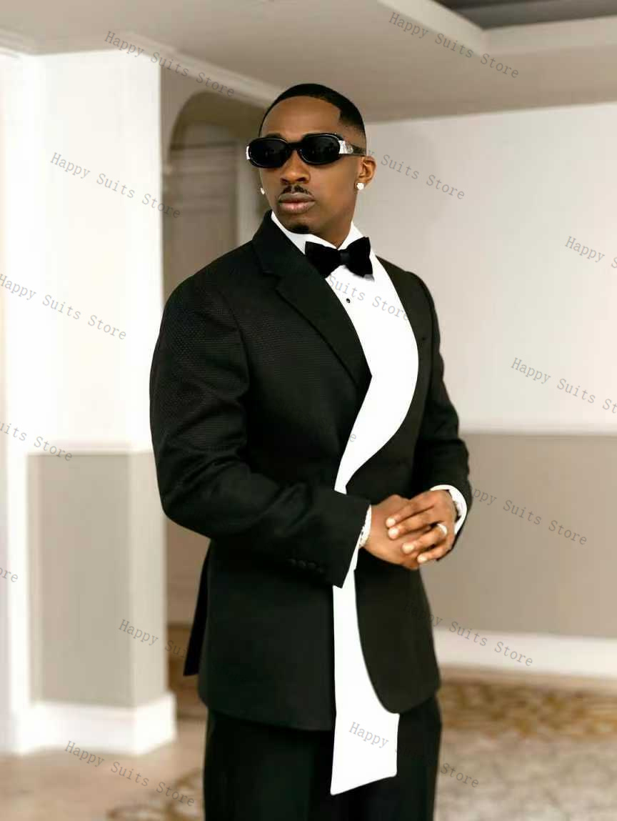 Setelan Jas Pria Hitam Putih 2 - Men Formal Wear With Coat ulasan dan harga