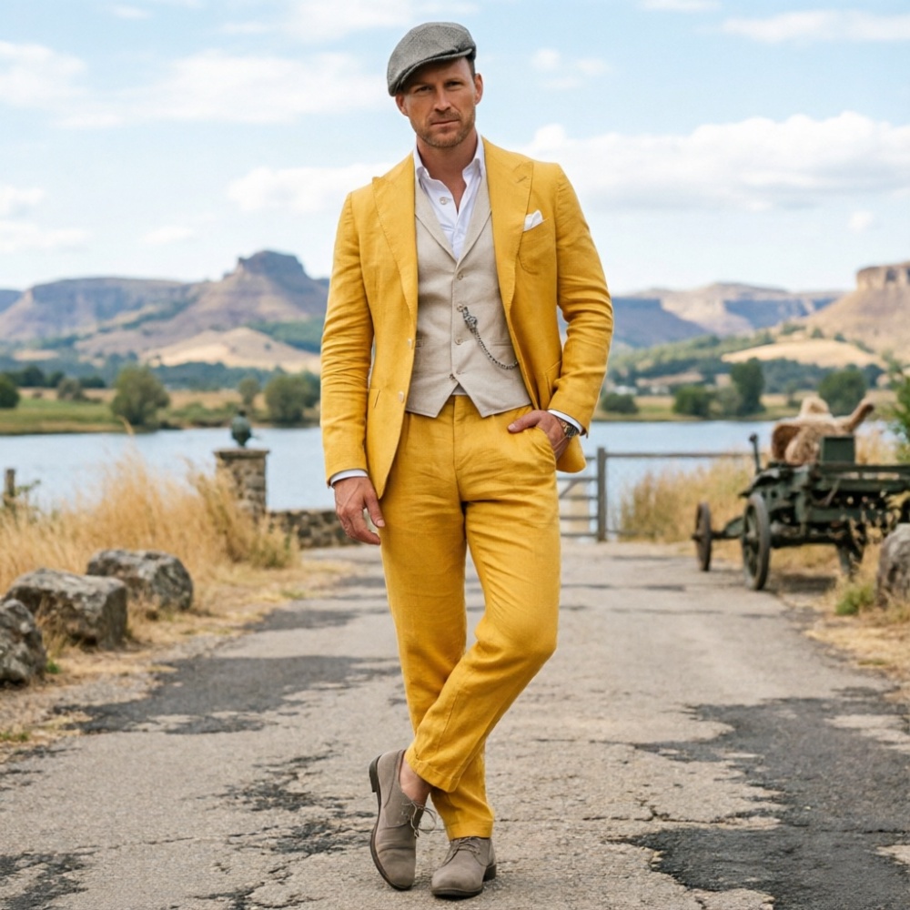 Setelan Jas Pria 3 Potong Warn - Men Formal Wear Summer ulasan dan harga