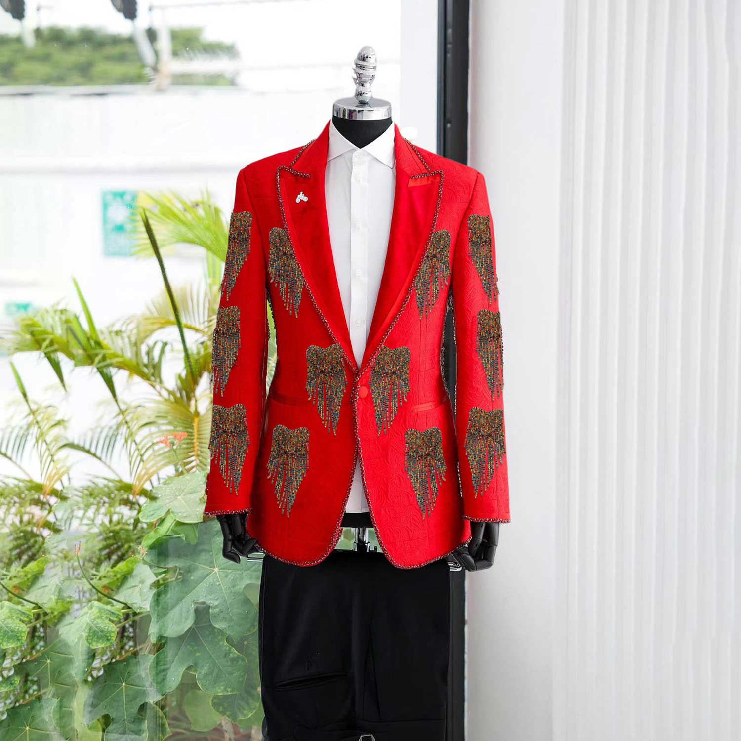 Setelan Pria Pernikahan Modis  - Formal Wear For Men Black Suit ulasan dan harga