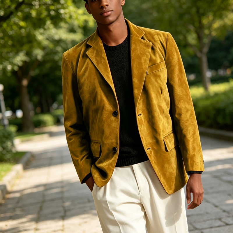 Blazer Pria Retro Bahan Suede  - Men Formal Wear With Coat ulasan dan harga
