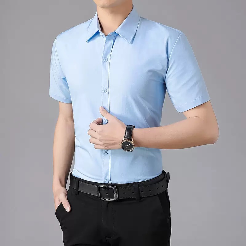 Kemeja putih lengan pendek tip - Men Formal Wear Summer ulasan dan harga