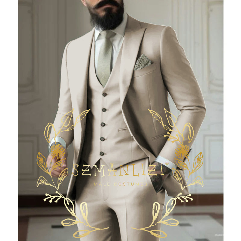Setelan pakaian pernikahan 3 p - Men Formal Wear With Coat ulasan dan harga