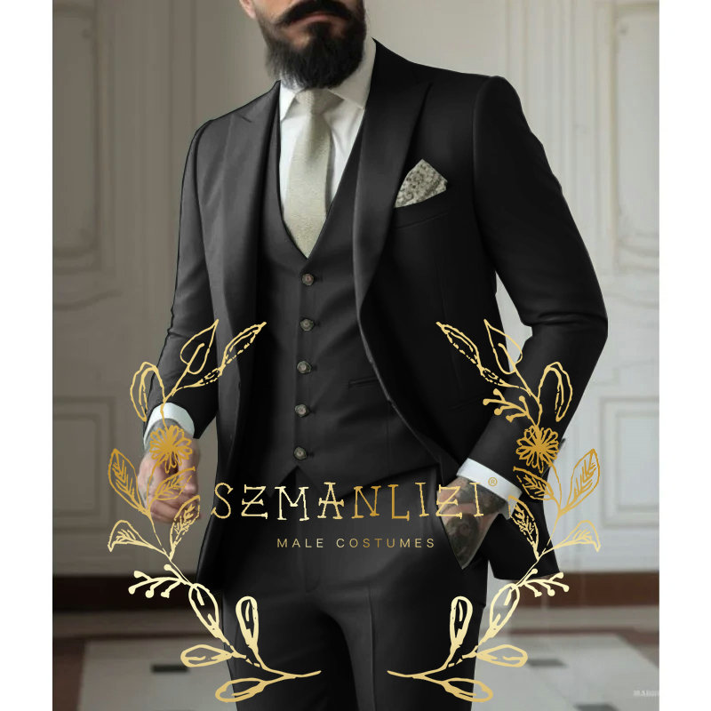 Setelan pakaian pernikahan 3 p - Men Formal Wear With Coat ulasan dan harga