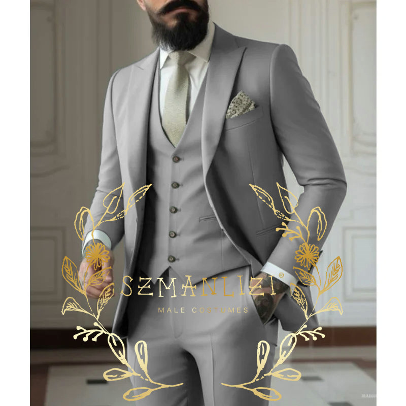 Setelan pakaian pernikahan 3 p - Men Formal Wear With Coat ulasan dan harga