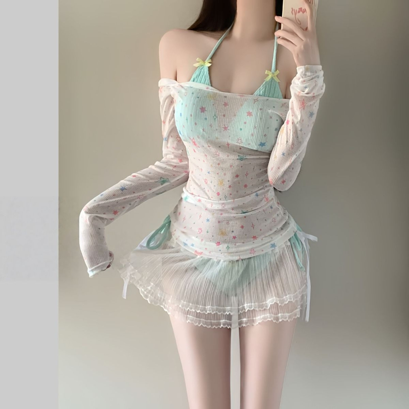 Set Bikini Lengan Panjang Wani - Slim Fit Suit Set ulasan dan harga