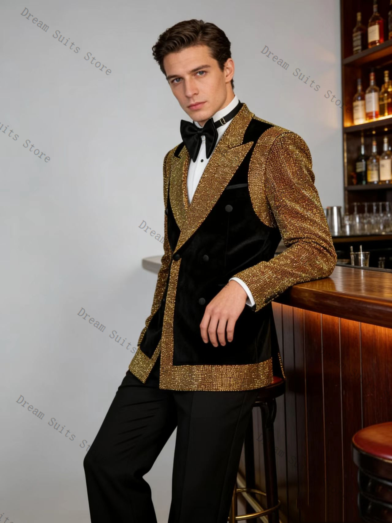 Setelan Jas Pria Kristal Emas  - Men Formal Wear With Coat ulasan dan harga