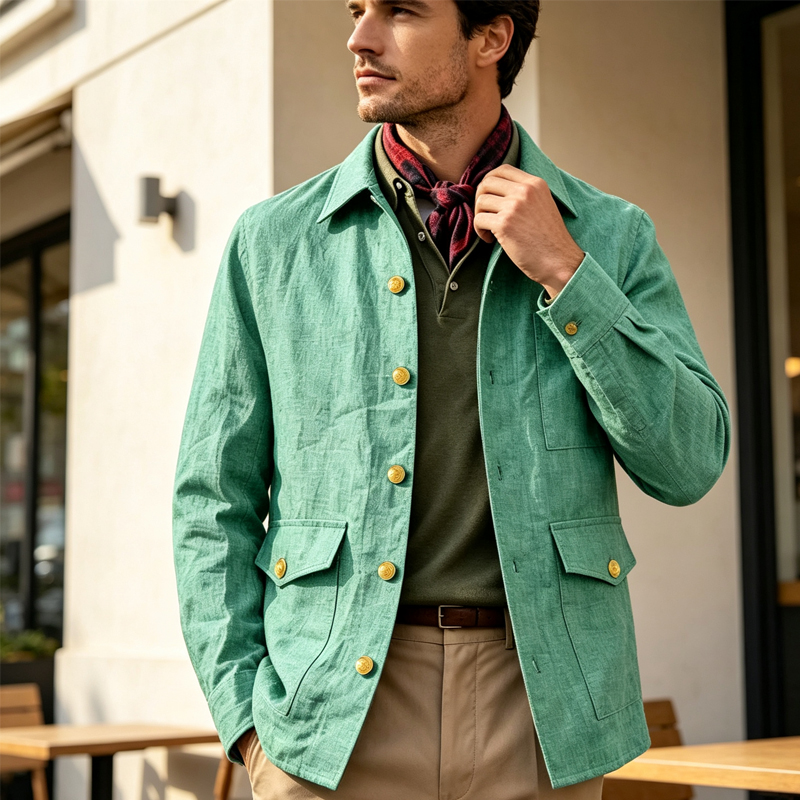 Jaket Linen Pria Vintage Kerah - Men Formal Wear With Coat ulasan dan harga