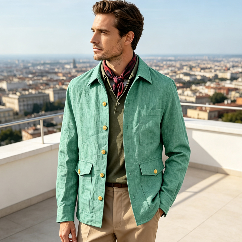 Jaket Linen Pria Vintage Kerah - Men Formal Wear With Coat ulasan dan harga