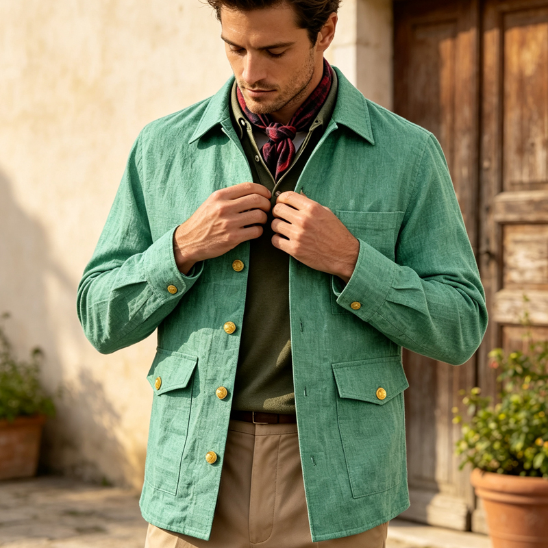 Jaket Linen Pria Vintage Kerah - Men Formal Wear With Coat ulasan dan harga